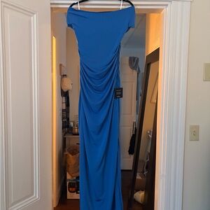 Lulu's Royal Blue Off-Shoulder Maxi Dress